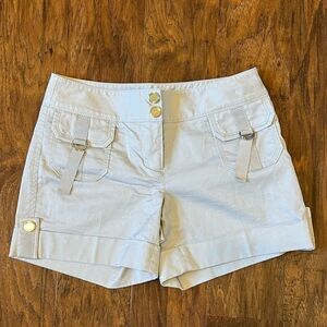 White House Black Market (WHBM) Light Gray Cargo Shorts Size 00